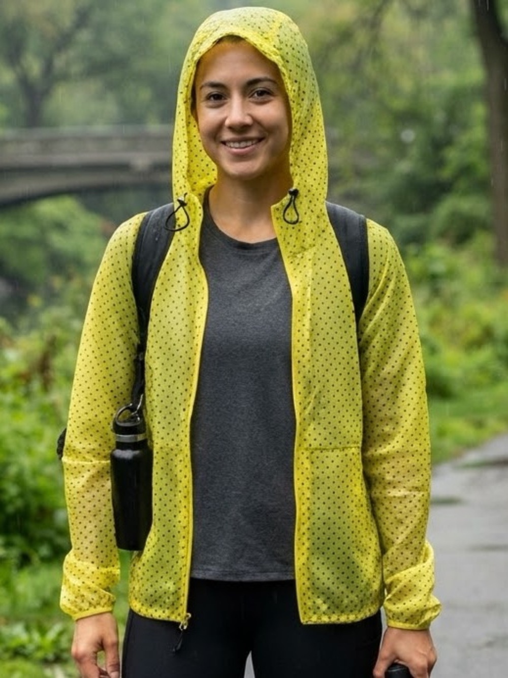 Nike Yellow Hooded Utility Jacket with Micro Dot Print